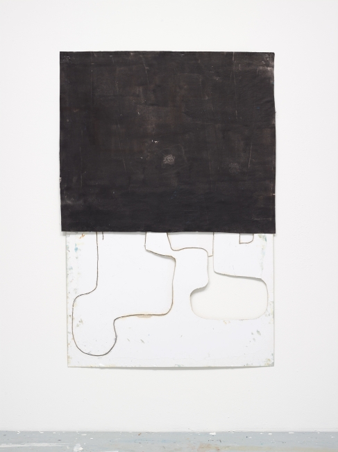 Untitled, 2018 acrylic, staples on canvas & cut ca